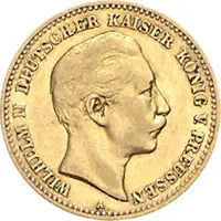 10 Mark Kaiserreich 1889 Preussen Wilhelm II Jaeger 249