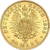 20 Mark Kaiserreich 1888-1889 Preussen Wilhelm II Jaeger 250
