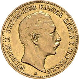 10 Mark Kaiserreich 1890-1912 Preussen Wilhelm II Jaeger 251