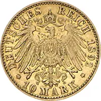 10 Mark Kaiserreich 1890-1912 Preussen Wilhelm II Jaeger 251