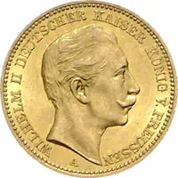 20 Mark Kaiserreich 1890-1913 Preussen Wilhelm Jaeger 252