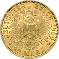 20 Mark Kaiserreich 1890-1913 Preussen Wilhelm Jaeger 252
