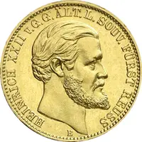 20 Mark Kaiserreich 1875 Reuss ältere Linie Heinrich XII Jaeger 254