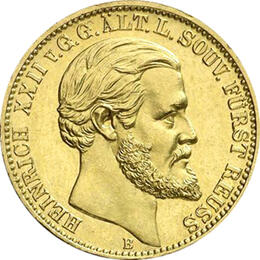 20 Mark Kaiserreich 1875 Reuss ältere Linie Heinrich XII Jaeger 254