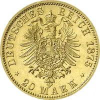 20 Mark Kaiserreich 1875 Reuss ältere Linie Heinrich XII Jaeger 254