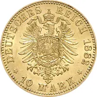 10 Mark Kaiserreich 1882 Reuss jüngere Linie Heinrich XIV Jaeger 255