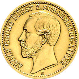 20 Mark Kaiserreich 1874 Schaumburg Lippe J284 Adolf Georg