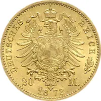 20 Mark Kaiserreich 1872-1873 Württemberg Karl Jaeger 290