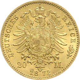 20 Mark Kaiserreich 1872-1873 Württemberg Karl Jaeger 290