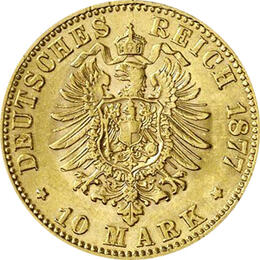 10 Mark Kaiserreich 1874-1888 Württemberg Karl Jaeger 292