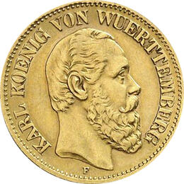 10 Mark Kaiserreich 1890-1891 Württemberg Karl Jaeger 294