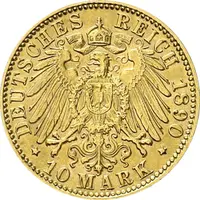 10 Mark Kaiserreich 1890-1891 Württemberg Karl Jaeger 294