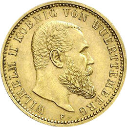 10 Mark Kaiserreich 1893-1913 Württemberg Wilhelm Jaeger 295