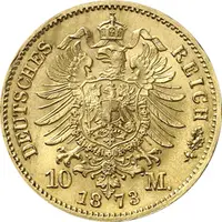 10 Mark Kaiserreich 1872-1873 Sachsen Iohann Jaeger 257