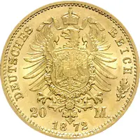 20 Mark Kaiserreich 1872 Sachsen Iohann Jaeger 258