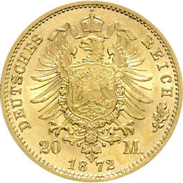 20 Mark Kaiserreich 1873 Sachsen Iohann Jaeger 259