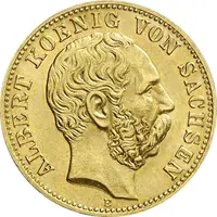 10 Mark Kaiserreich 1874-1888 Sachsen Albert Jaeger 261