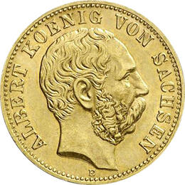 10 Mark Kaiserreich 1874-1888 Sachsen Albert Jaeger 261