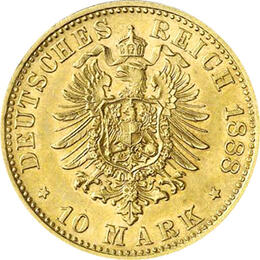 10 Mark Kaiserreich 1874-1888 Sachsen Albert Jaeger 261