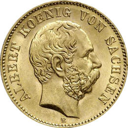 20 Mark Kaiserreich 1874-1878 Sachsen Albert Jaeger 262