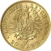 20 Mark Kaiserreich 1874-1878 Sachsen Albert Jaeger 262