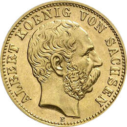 10 Mark Kaiserreich 1891-1902 Sachsen Albert Jaeger 263