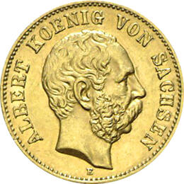 20 Mark Kaiserreich 1894-1895 Sachsen Albert Jaeger 264