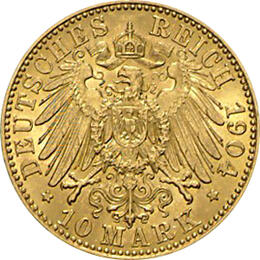 10 Mark Kaiserreich 1903-1904 Sachsen Georg Jaeger 265