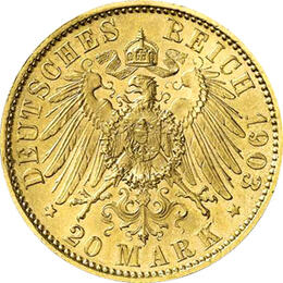 20 Mark Kaiserreich 1903 Sachsen Georg Jaeger 266