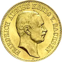20 Mark Kaiserreich 1905-1914 Sachsen Friedrich August III Jaeger 268