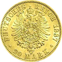 20 Mark Kaiserreich 1887 Sachsen Altenburg Ernst Jaeger 269