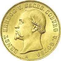 20 Mark Kaiserreich 1876 Sachsen Coburg Gotha Ernst II Jaeger 271