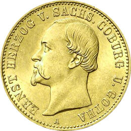 20 Mark Kaiserreich 1876 Sachsen Coburg Gotha Ernst II Jaeger 271