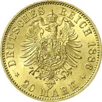 20 Mark Kaiserreich 1876 Sachsen Coburg Gotha Ernst II Jaeger 271