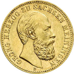20 Mark Kaiserreich 1872 Sachsen Meiningen Georg Jaeger 275