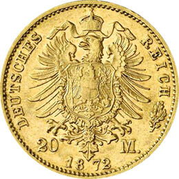 20 Mark Kaiserreich 1872 Sachsen Meiningen Georg Jaeger 275