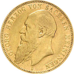 20 Mark Kaiserreich 1889 Sachsen Meiningen Georg Jaeger 277