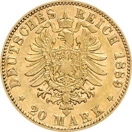 20 Mark Kaiserreich 1889 Sachsen Meiningen Georg Jaeger 277