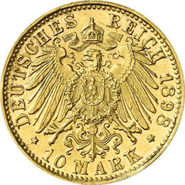 10 Mark Kaiserreich 1890-1898 Sachsen Meiningen Georg Jaeger 278