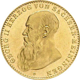 10 Mark Kaiserreich 1902-1914 Sachsen Meiningen Georg Jaeger 280
