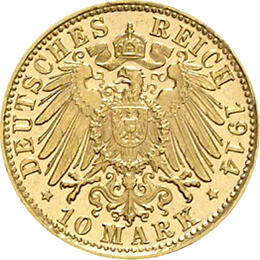 10 Mark Kaiserreich 1902-1914 Sachsen Meiningen Georg Jaeger 280