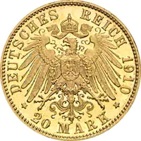 20 Mark Kaiserreich 1910-1914 Sachsen Meiningen Georg II Jaeger 281