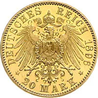 20 Mark Kaiserreich 1892-1896 Sachsen Meiningen Carl Alexander J282