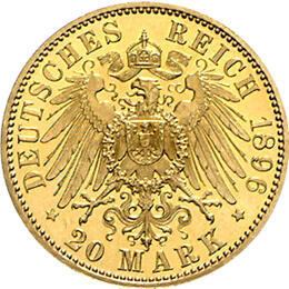 20 Mark Kaiserreich 1892-1896 Sachsen Meiningen Carl Alexander J282