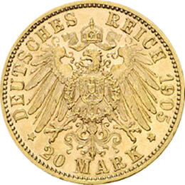 20 Mark Kaiserreich Bayern 1895-1913 Otto Jaeger 200