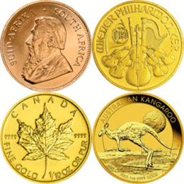 20x 1/10 Unze MIX Maple Nugget Krügerrand Philharmoniker