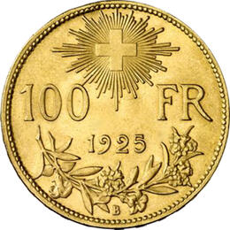 100 Franken Schweizer Vreneli
