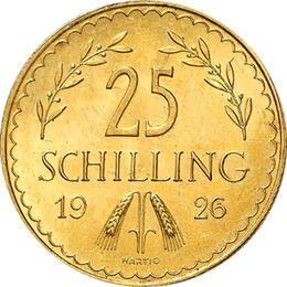 25 Schilling Österreich Goldmünze 1918 bis 1938