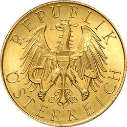 25 Schilling Österreich Goldmünze 1918 bis 1938