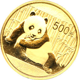 China Panda 1 Unze 2015 Goldpanda 500 Yuan